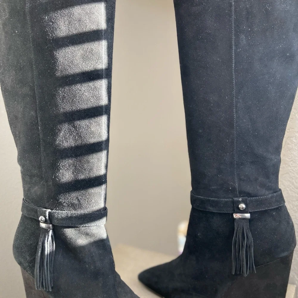 Black Heeled Nine West Boots - Picture 5 of 8